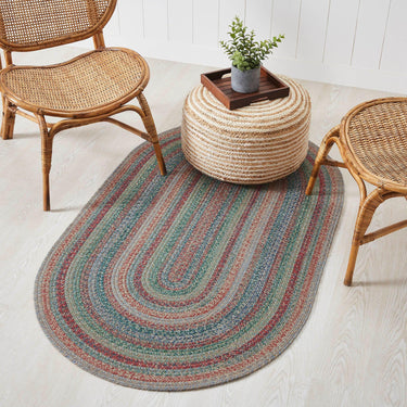 Multi Braided Jute Oval Braided Rugs with Rug Pad - VHC Brands - The Fox Decor